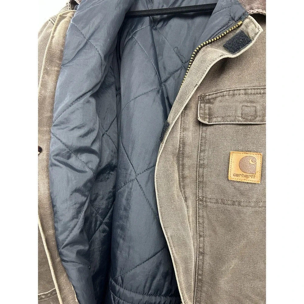 Vtg Carhartt Jacket Mens 2XL XXL Brown Duck Canvas Quilt Lined Chore Coat C26CHT - Picture 13 of 16